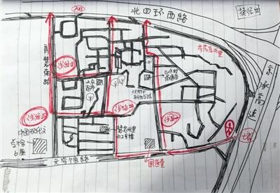 快递员手绘北京避堵地图走红