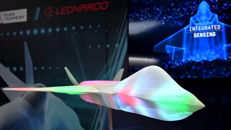 暴风战斗机的一个展示模型，该战机预计在2027年升空
