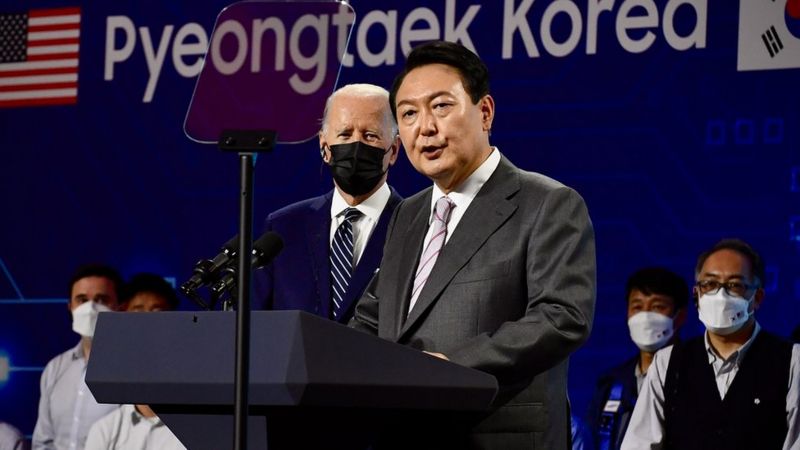 韩国总统尹锡悦访问美国会晤拜登