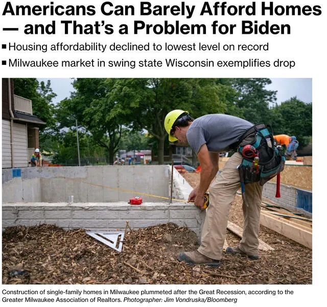 历史最高！美国人几乎买不起房 或影响拜登连任
