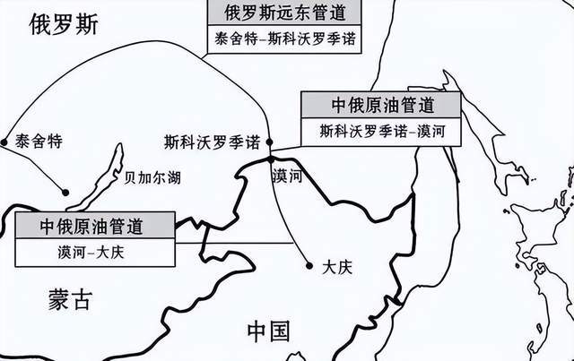 “斯科沃罗季诺-漠河”管道路线示意图