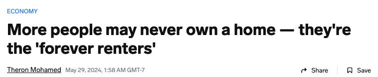 越来越多美国人成为永久租客