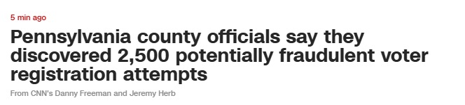 宾夕法尼亚州的关键摇摆地兰开斯特县近日爆出选民登记欺诈案